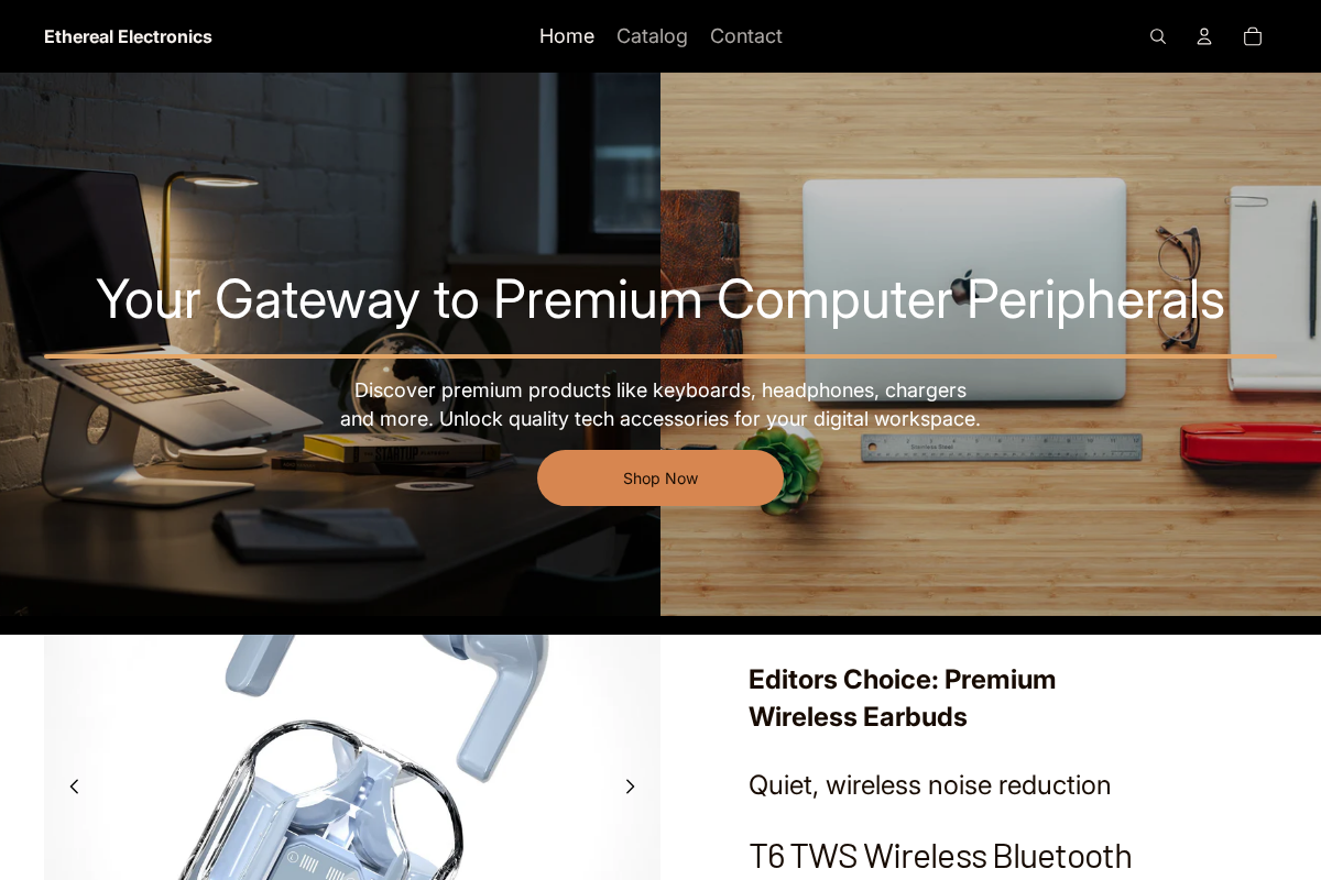 Ethereal Electronics homepage screenshot