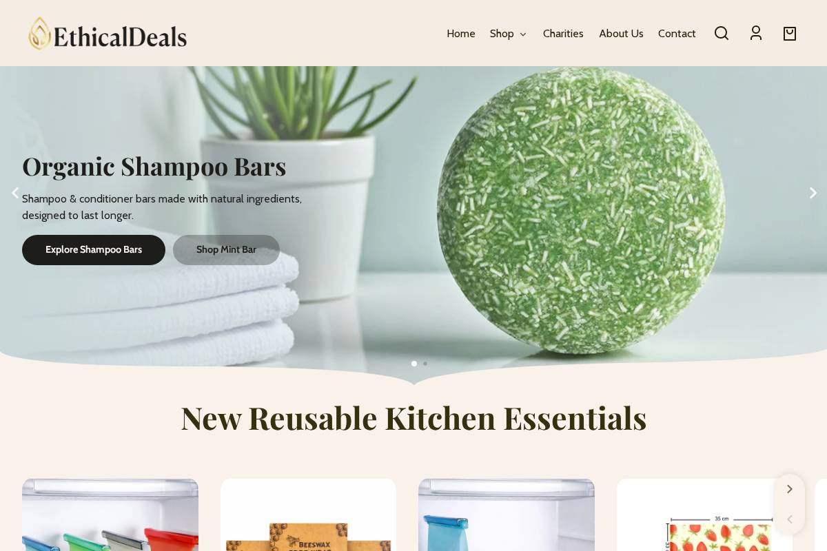 ethicaldeals.com.au homepage screenshot