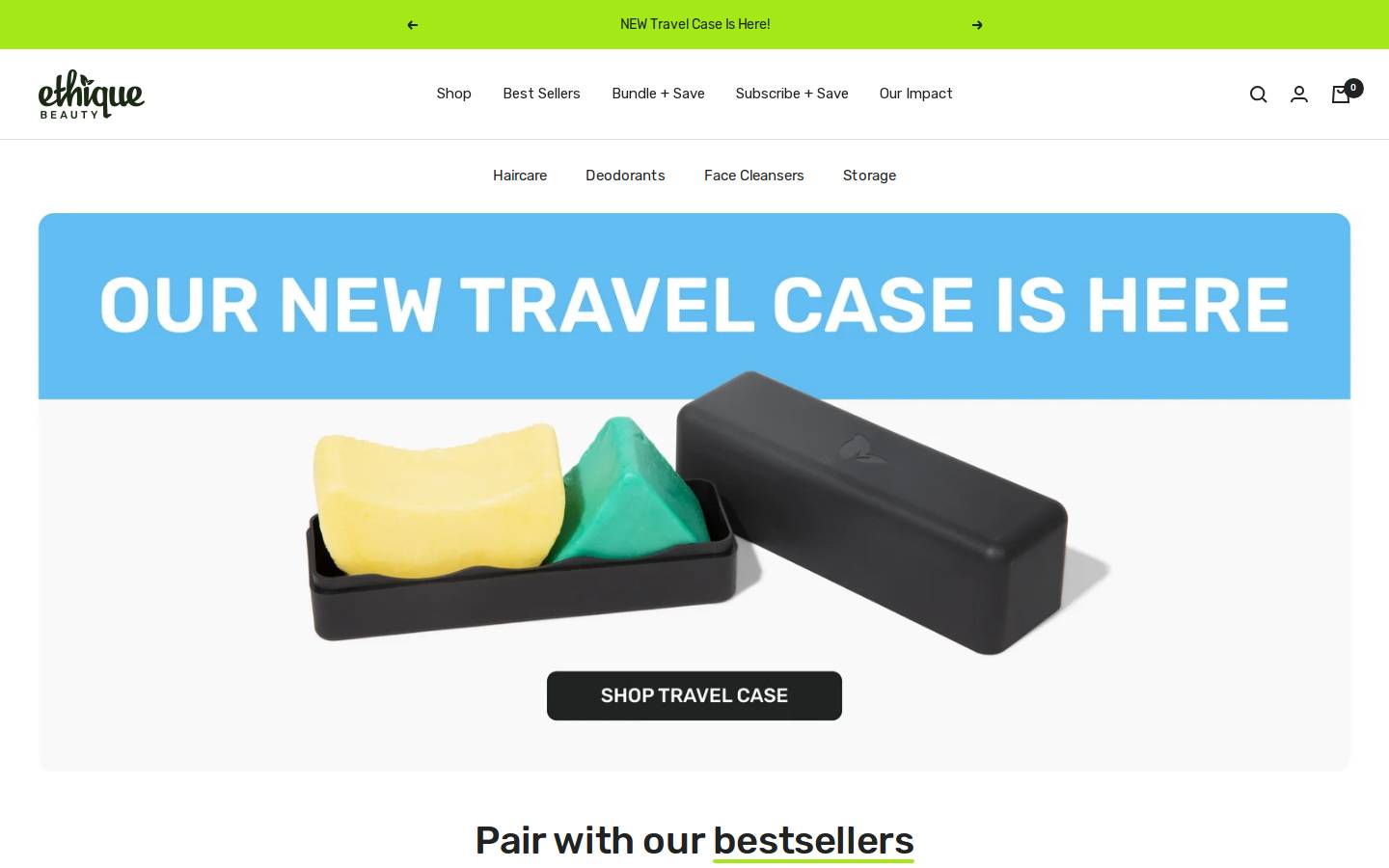 Ethique homepage screenshot