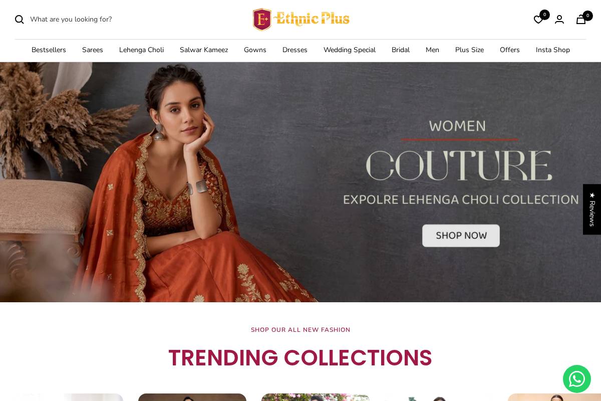 ethnicplus.in homepage screenshot