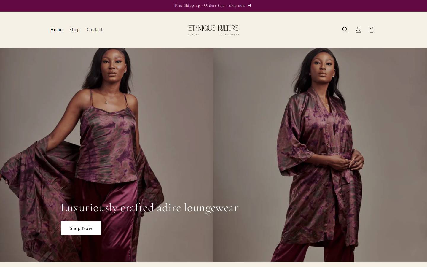 ethniquekulture.com homepage screenshot