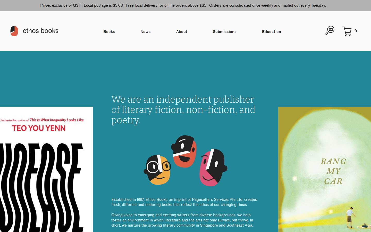 ethosbooks.com.sg homepage screenshot