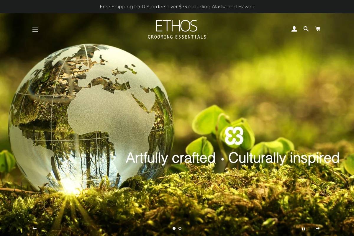 ethosgroomingessentials.com homepage screenshot