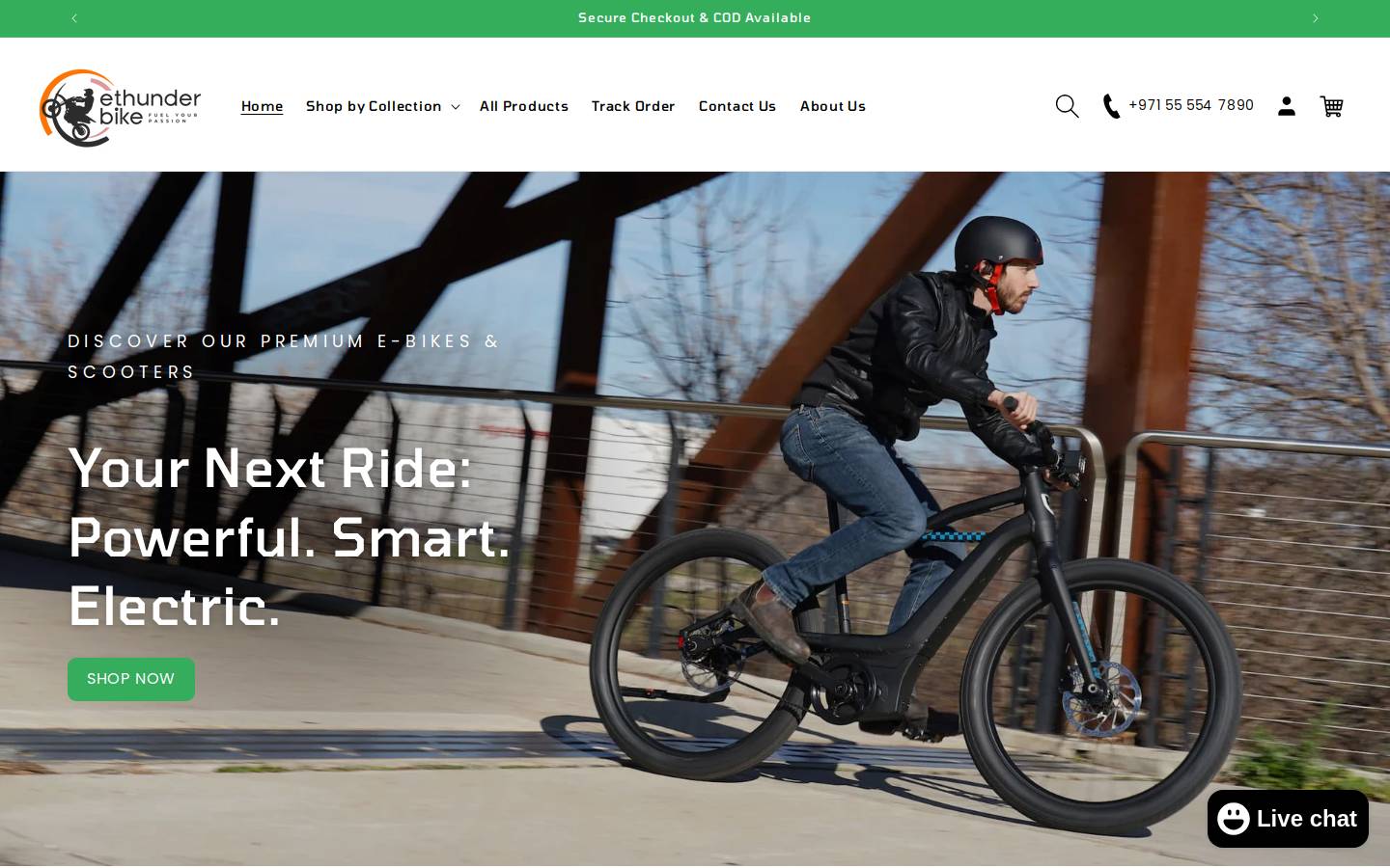 ethunderbike.com homepage screenshot