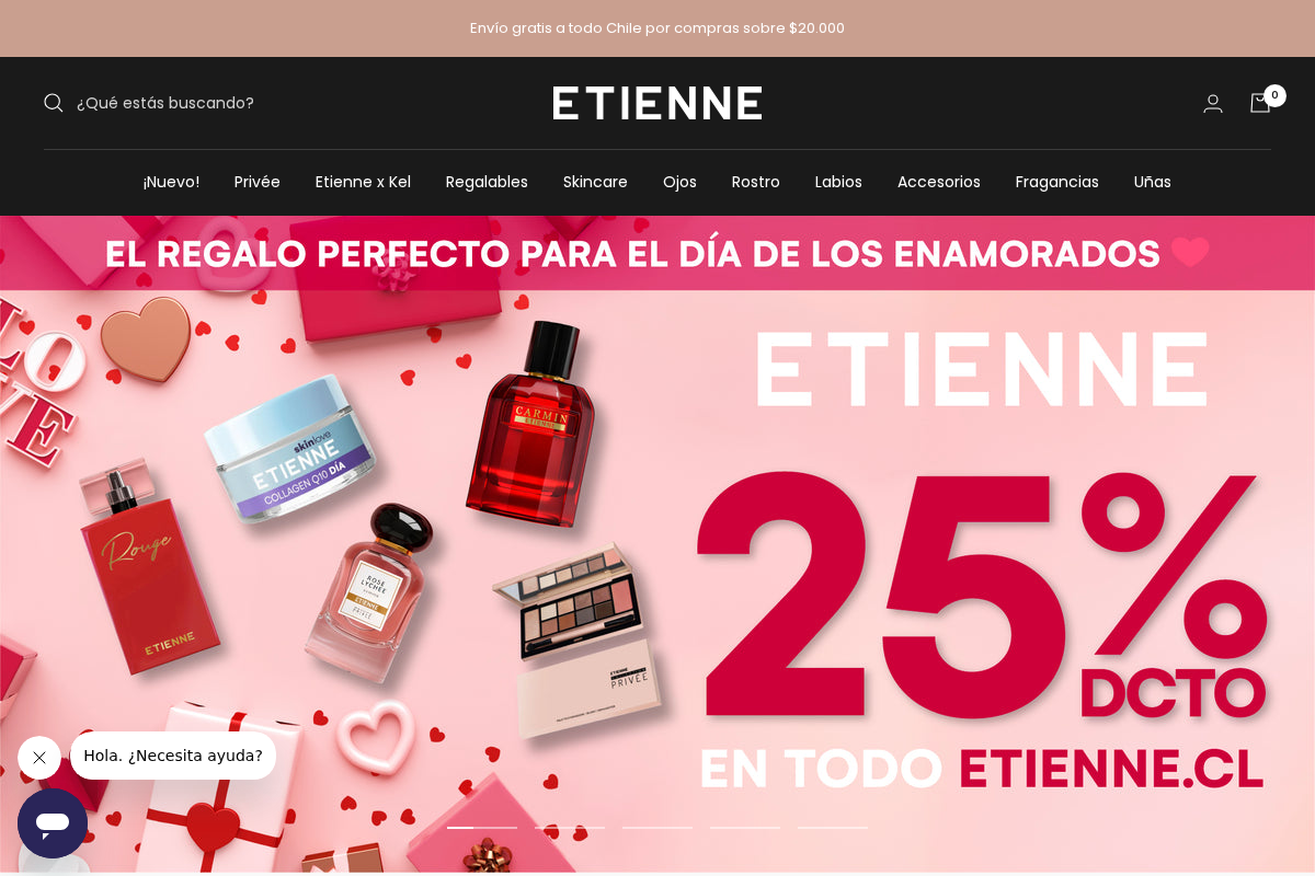 Etienne Cosmetics homepage screenshot