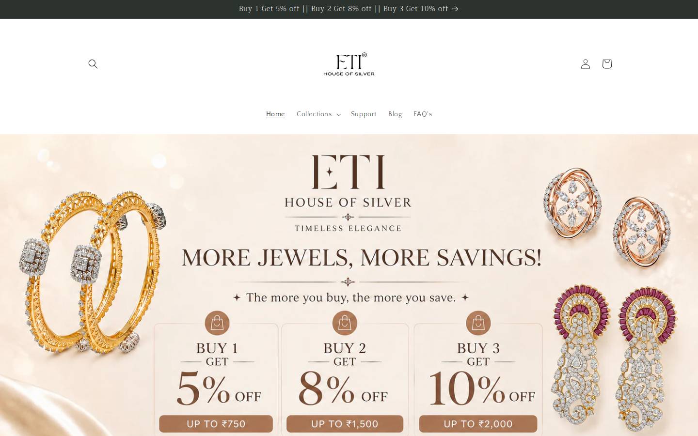 etihouseofsilver.com homepage screenshot