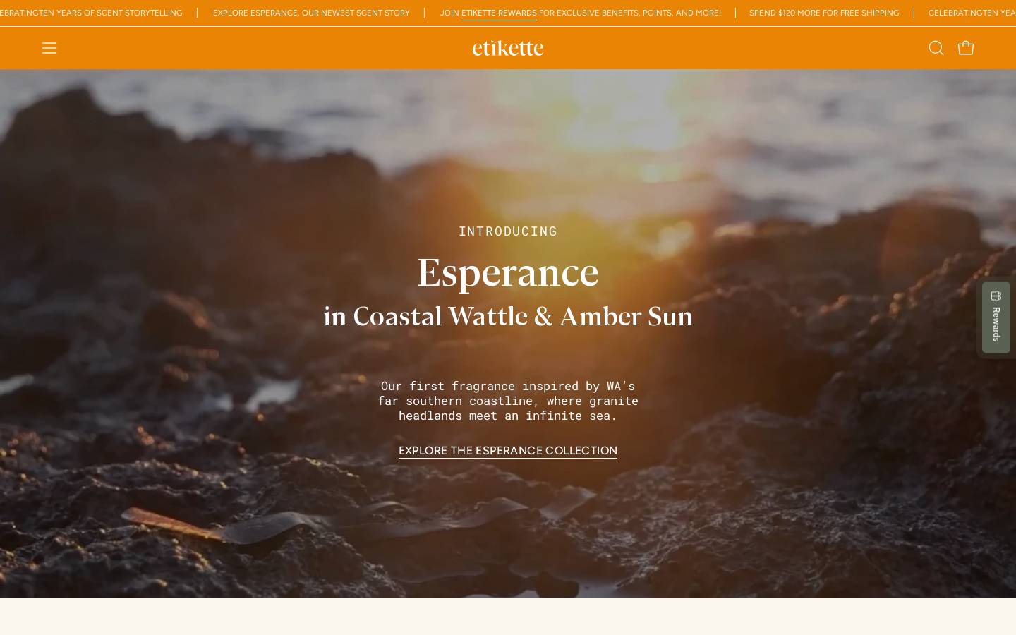 etikettecandles.com homepage screenshot