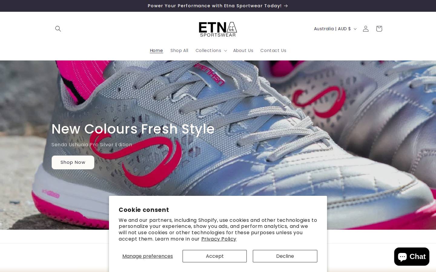 etnasportswear.com homepage screenshot