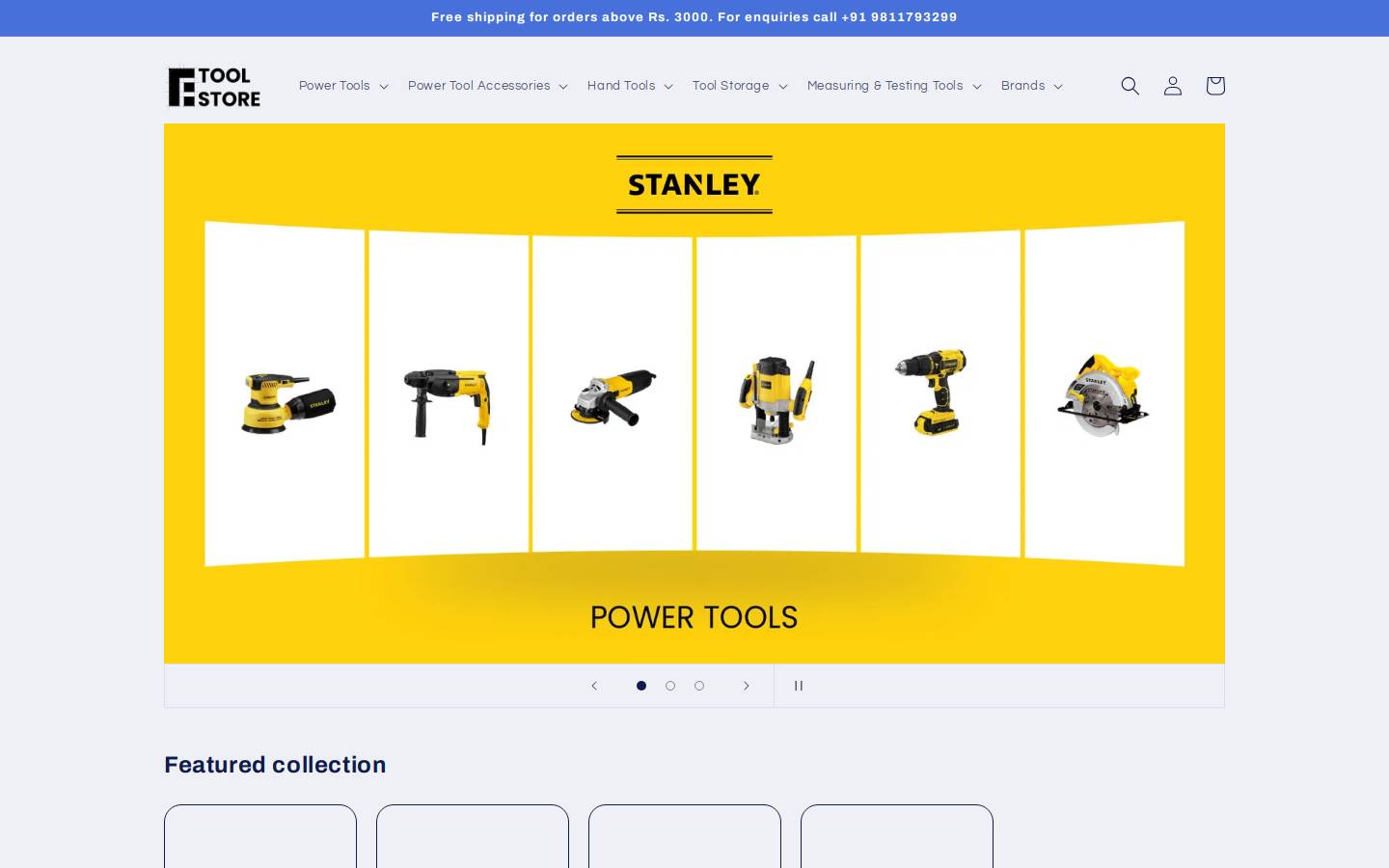etoolstore.in homepage screenshot