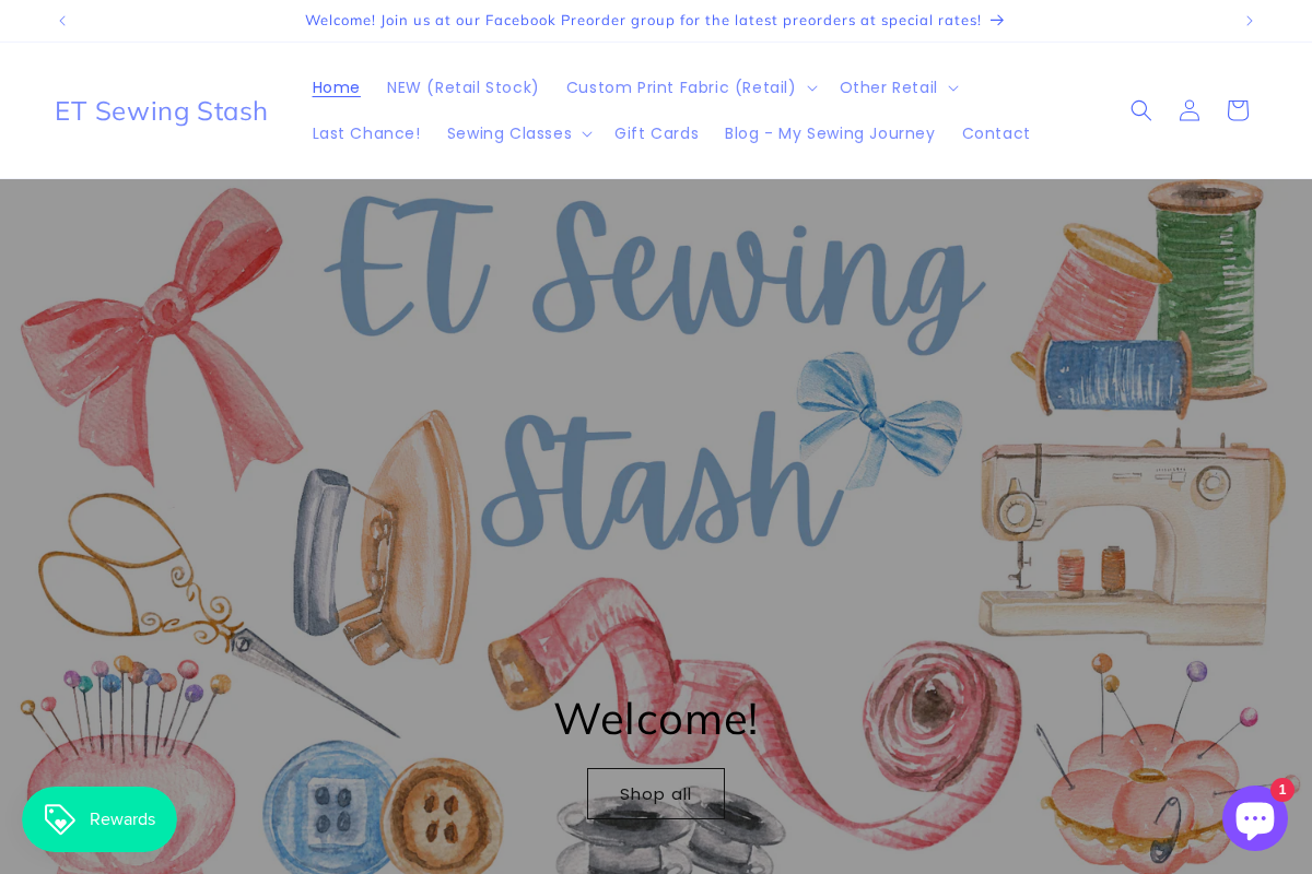 ET Sewing Stash homepage screenshot