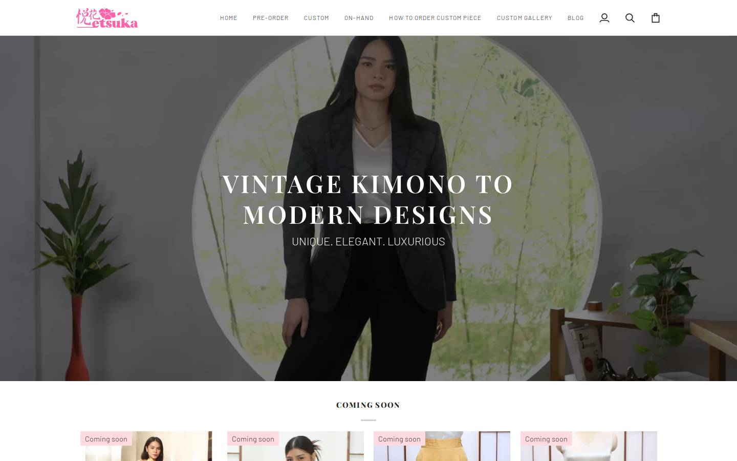 etsuka-kimono.com homepage screenshot
