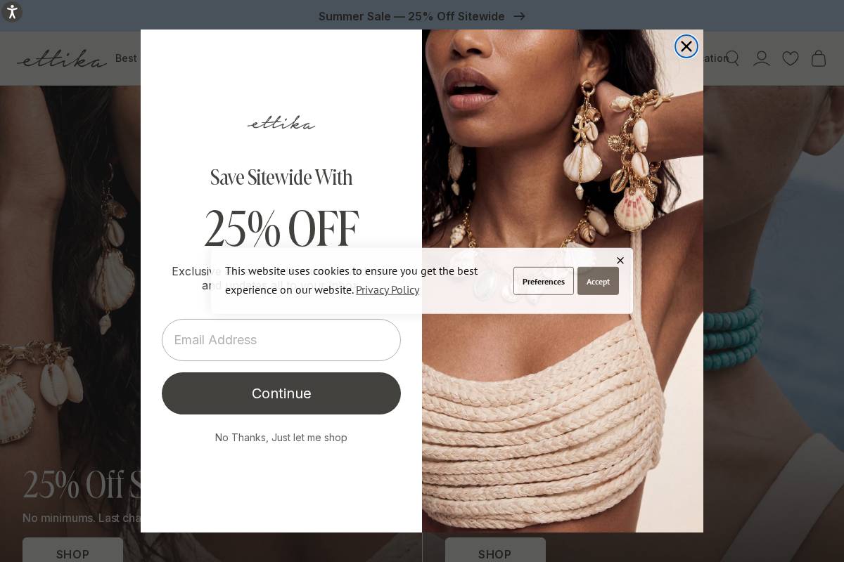 Ettika homepage screenshot