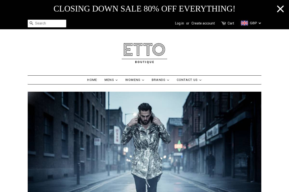 Ettoboutique homepage screenshot