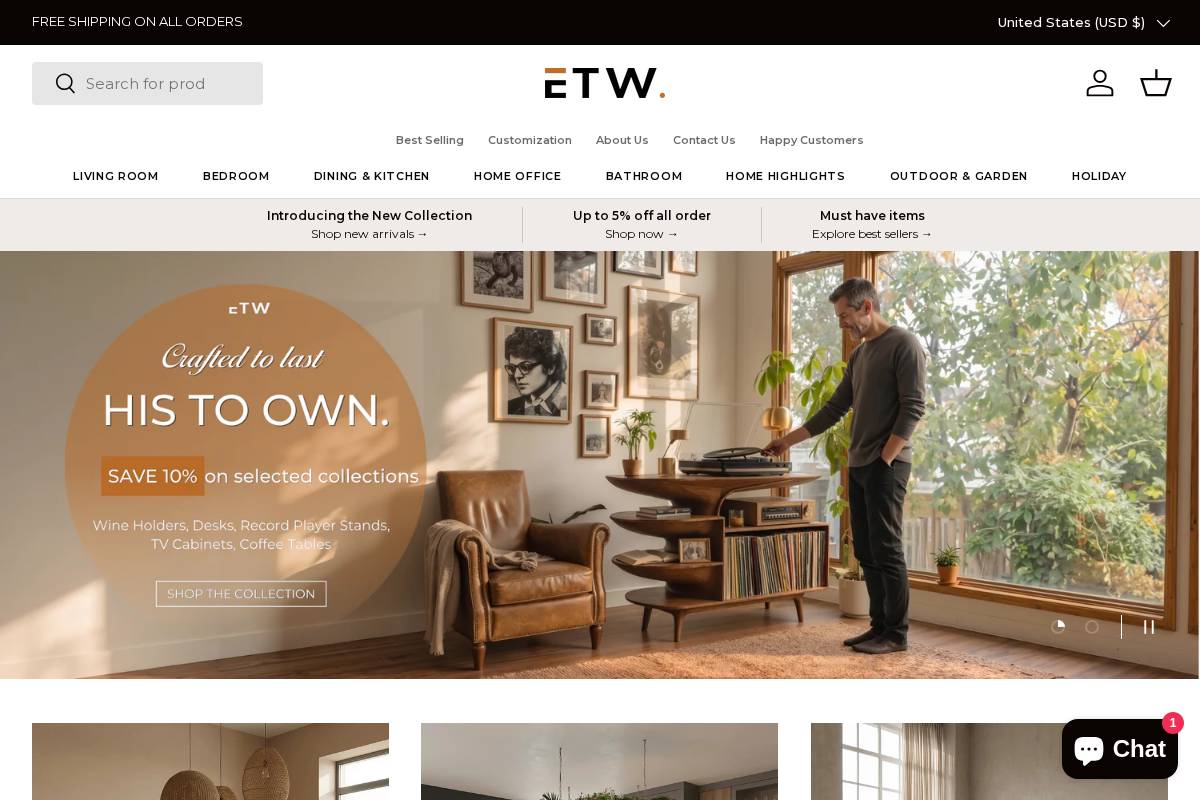 ET Woodcrafts homepage screenshot