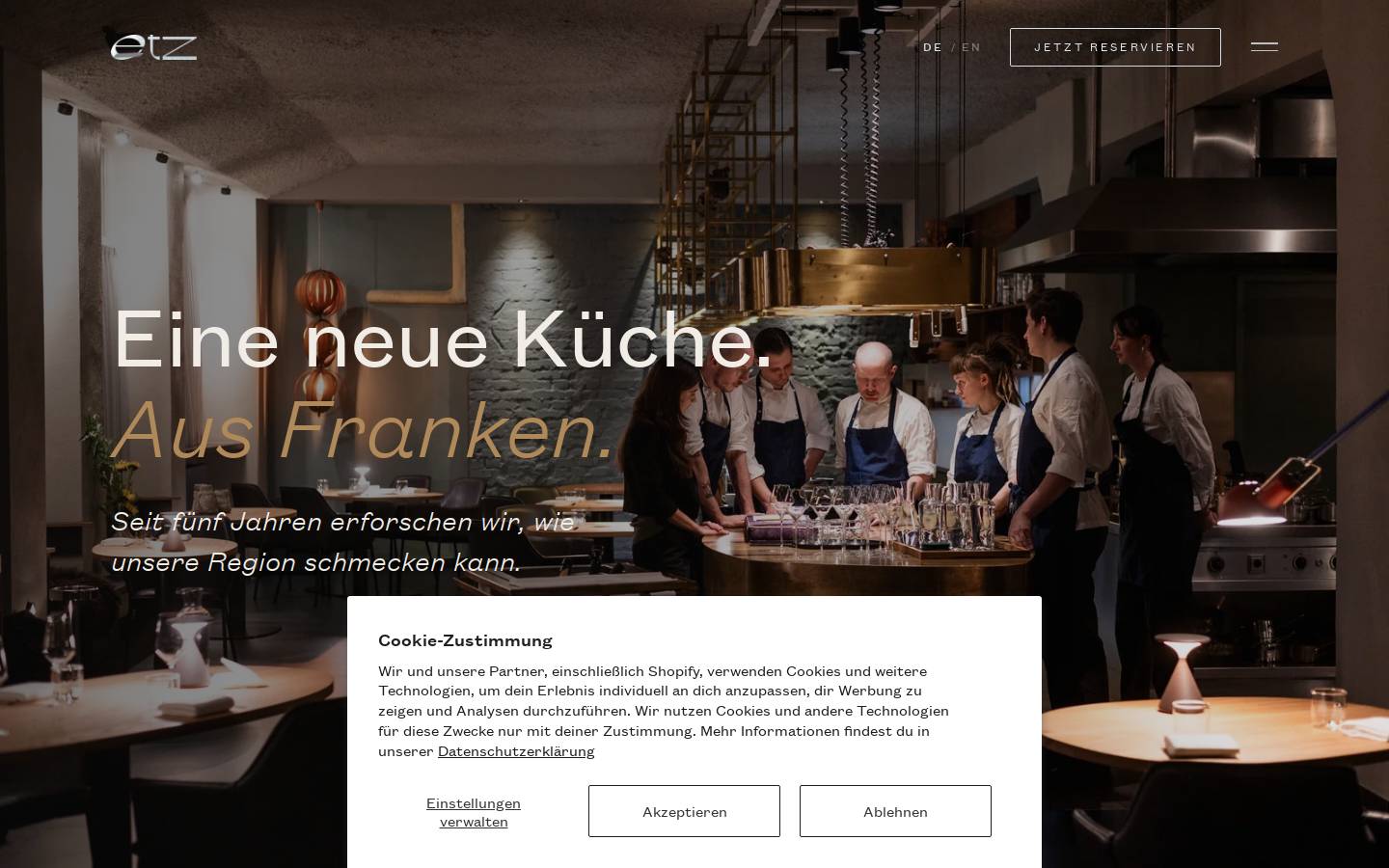 etzrestaurant.de homepage screenshot