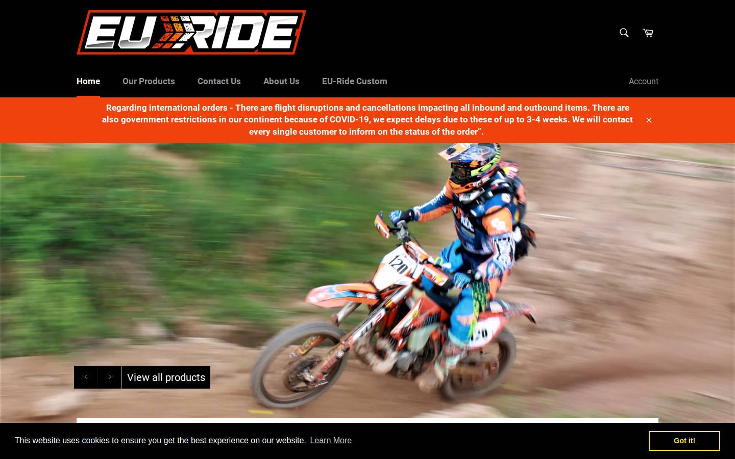 Eu Ride homepage screenshot