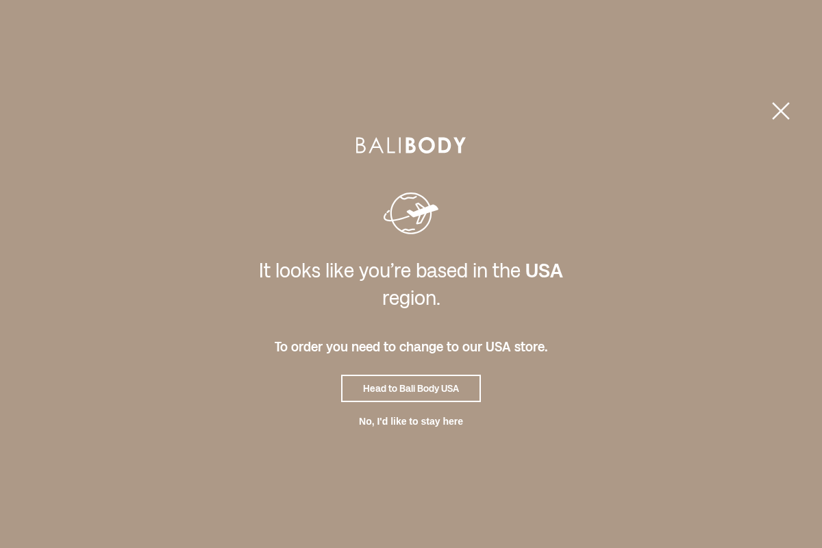 Bali Body homepage screenshot