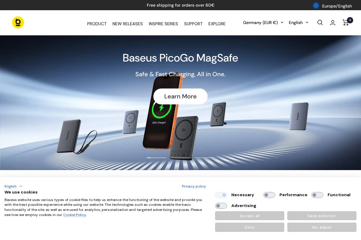 eu.baseus.com homepage screenshot