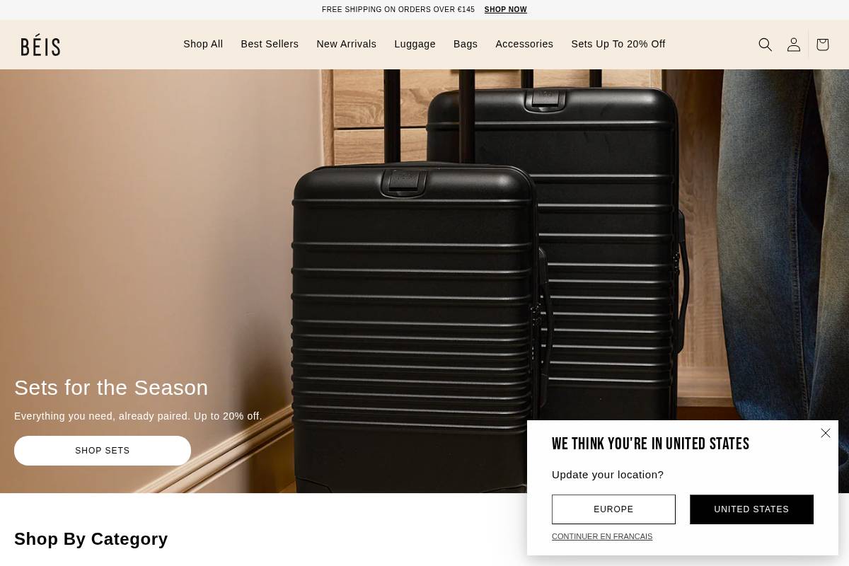 eu.beistravel.com homepage screenshot