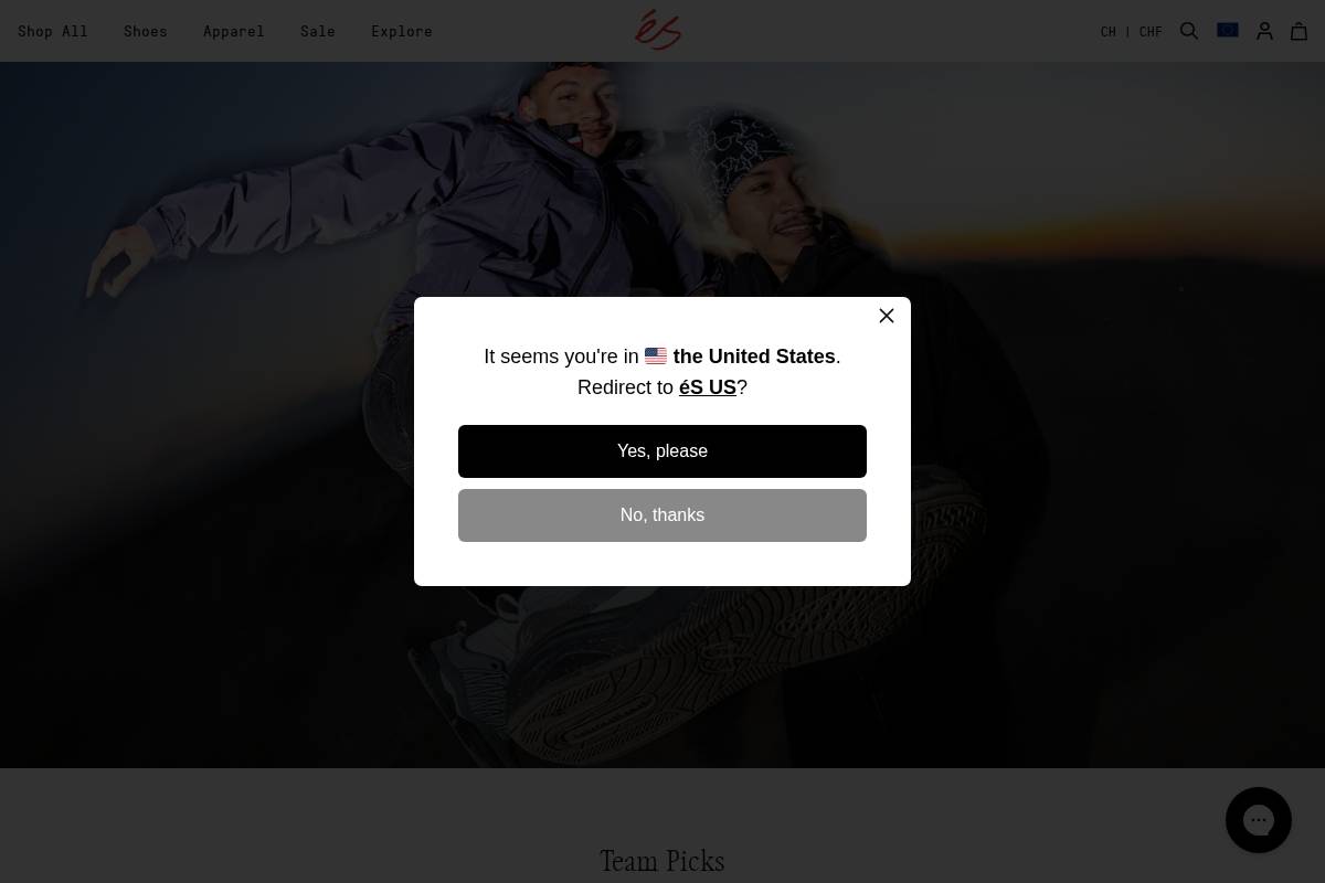eu.esskateboarding.com homepage screenshot