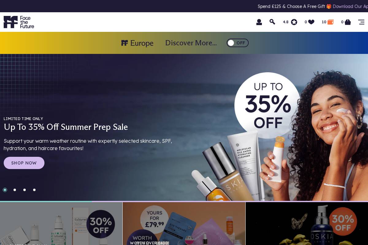 eu.facethefuture.store homepage screenshot