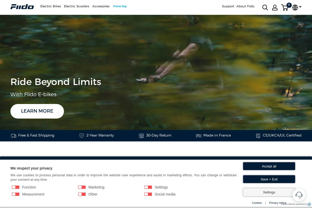 Fiido homepage screenshot