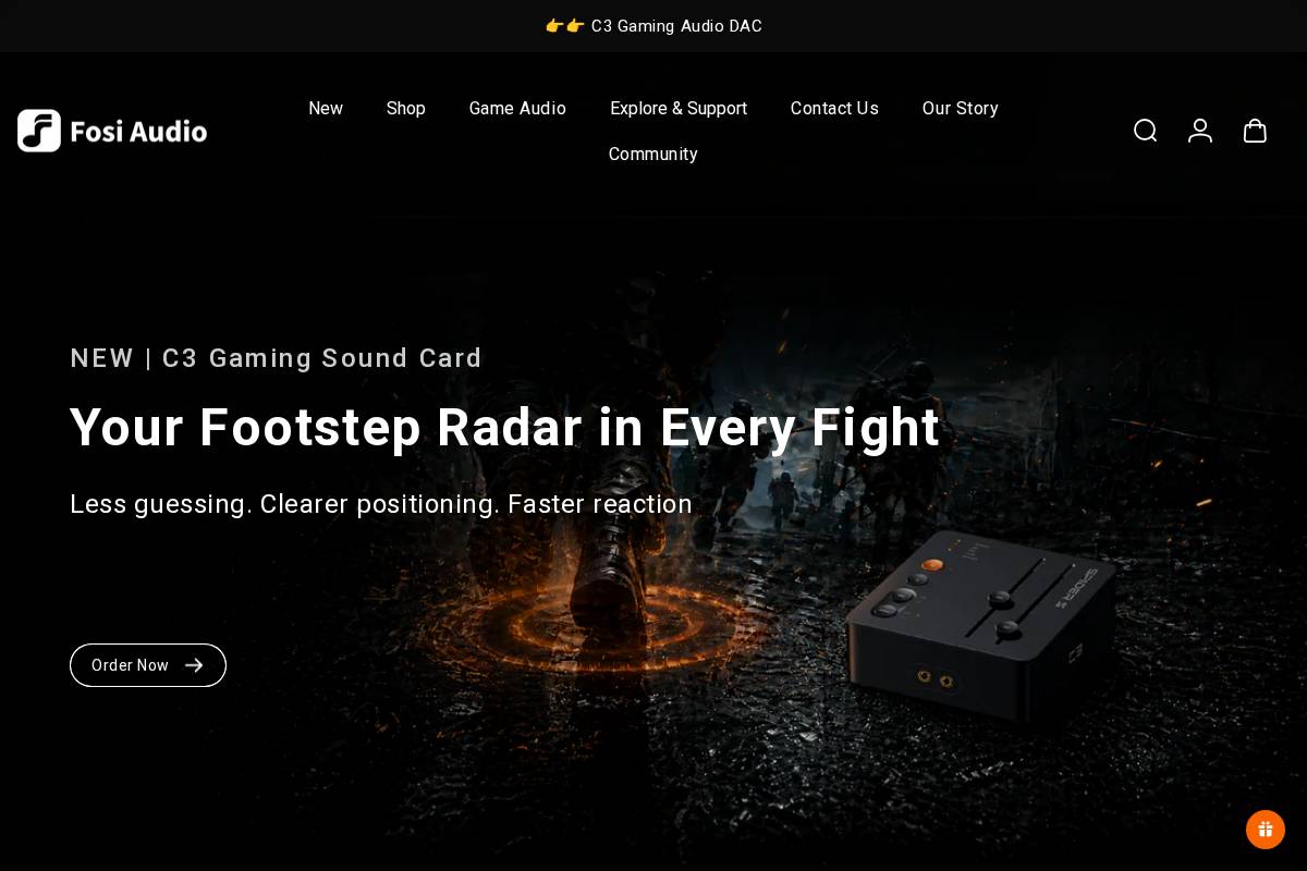 eu.fosiaudio.com homepage screenshot