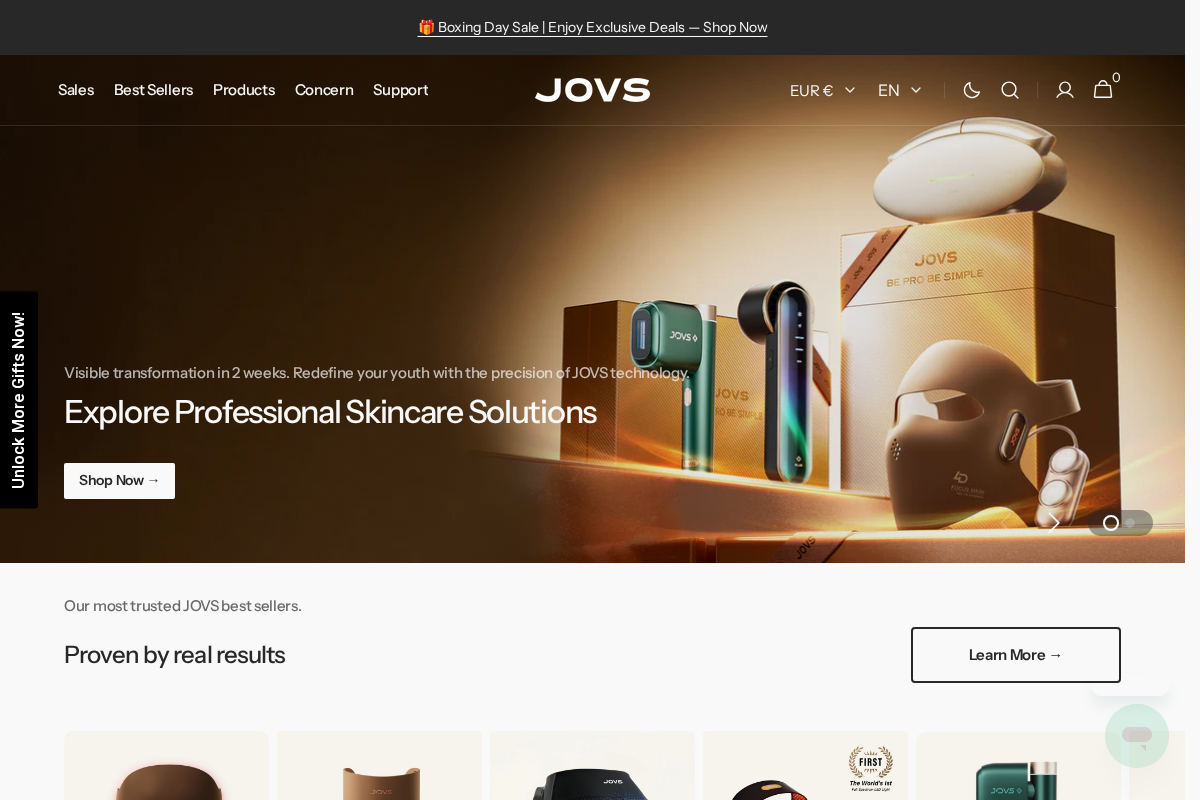 JOVS homepage screenshot