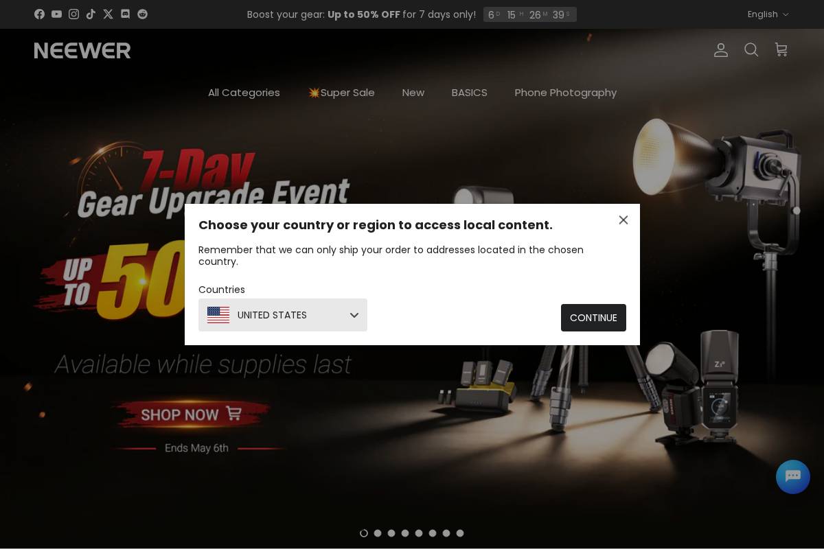 eu.neewer.com homepage screenshot