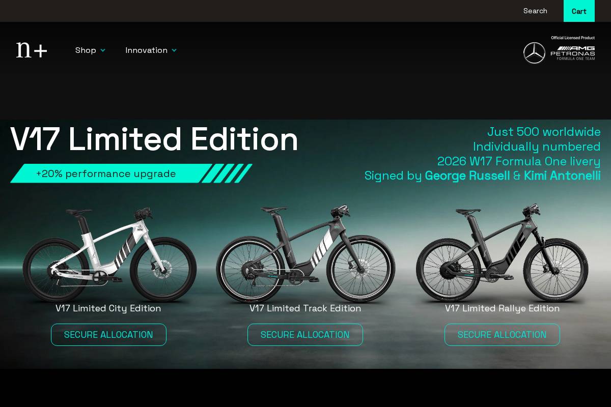 eu.nplusbikes.com homepage screenshot
