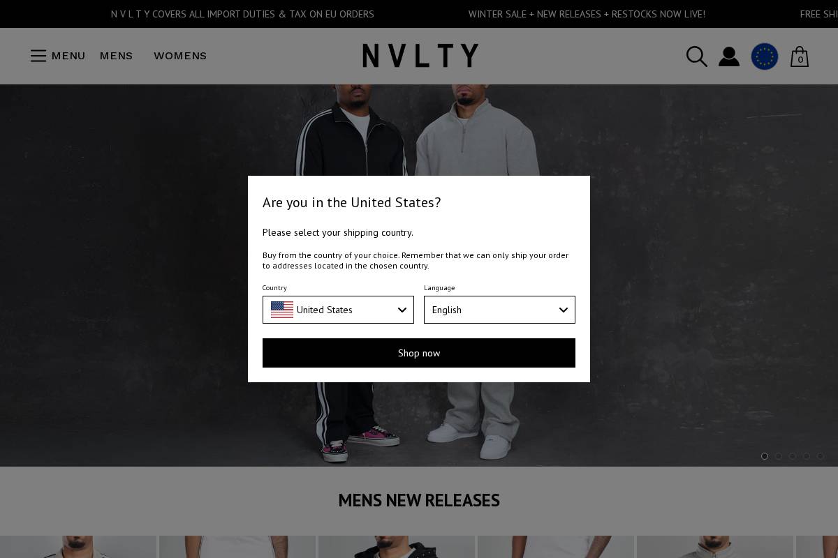 Eu Nvltylondon homepage screenshot