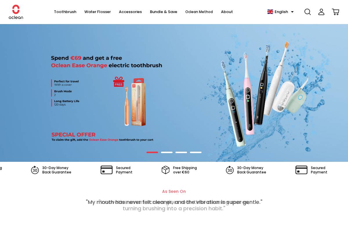 eu.oclean.com homepage screenshot