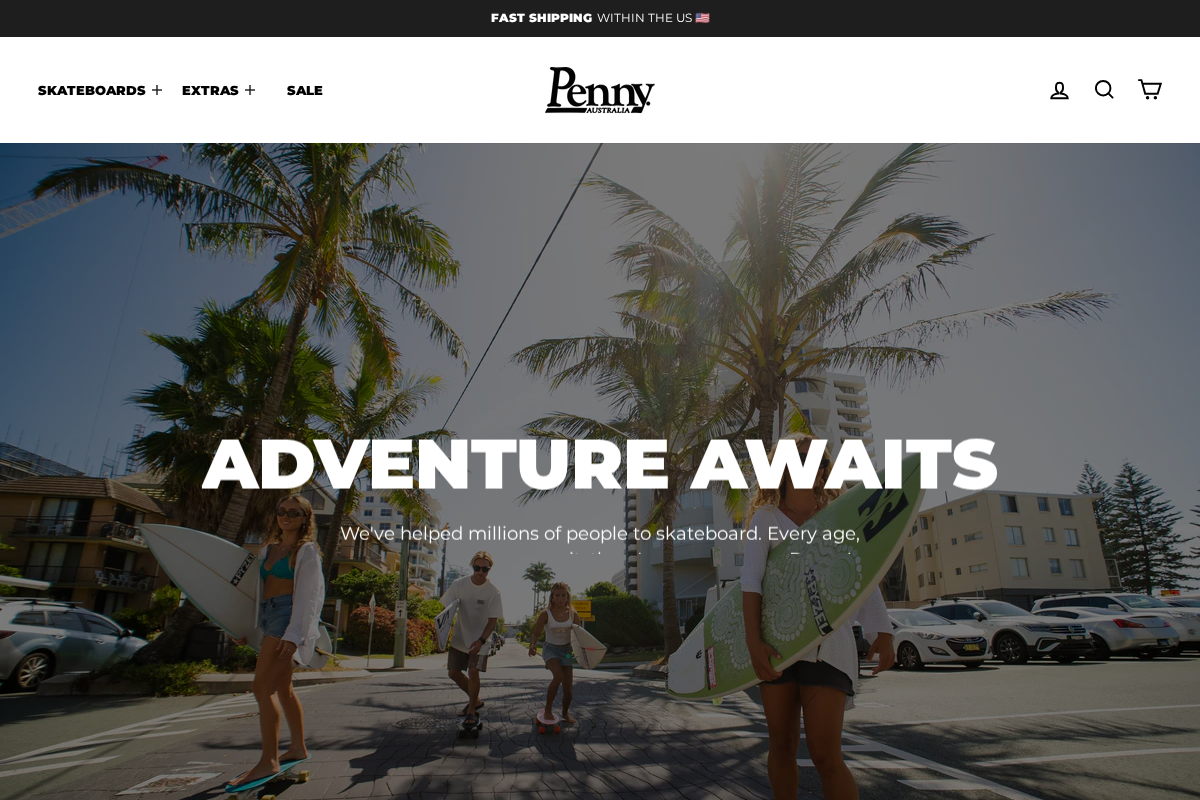 Penny Skateboards EU homepage screenshot