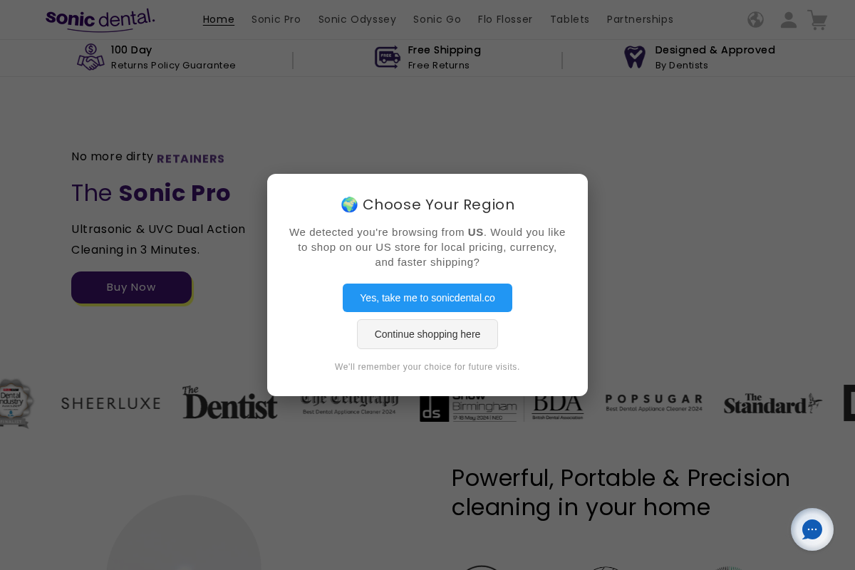 Sonic Dental homepage screenshot