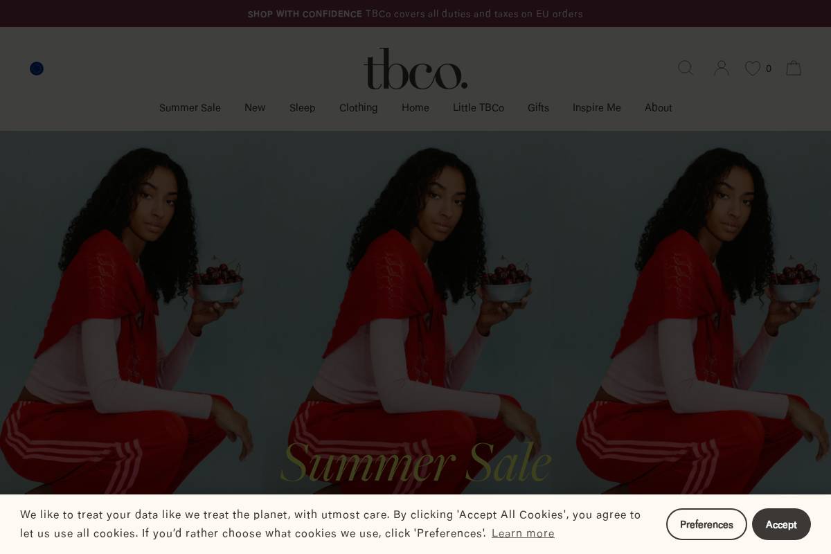 eu.tbco.com homepage screenshot