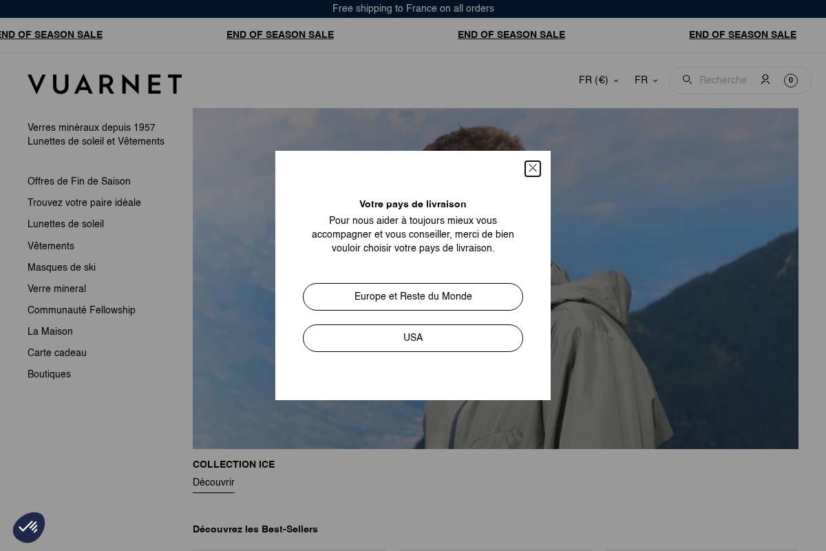 eu.vuarnet.com homepage screenshot