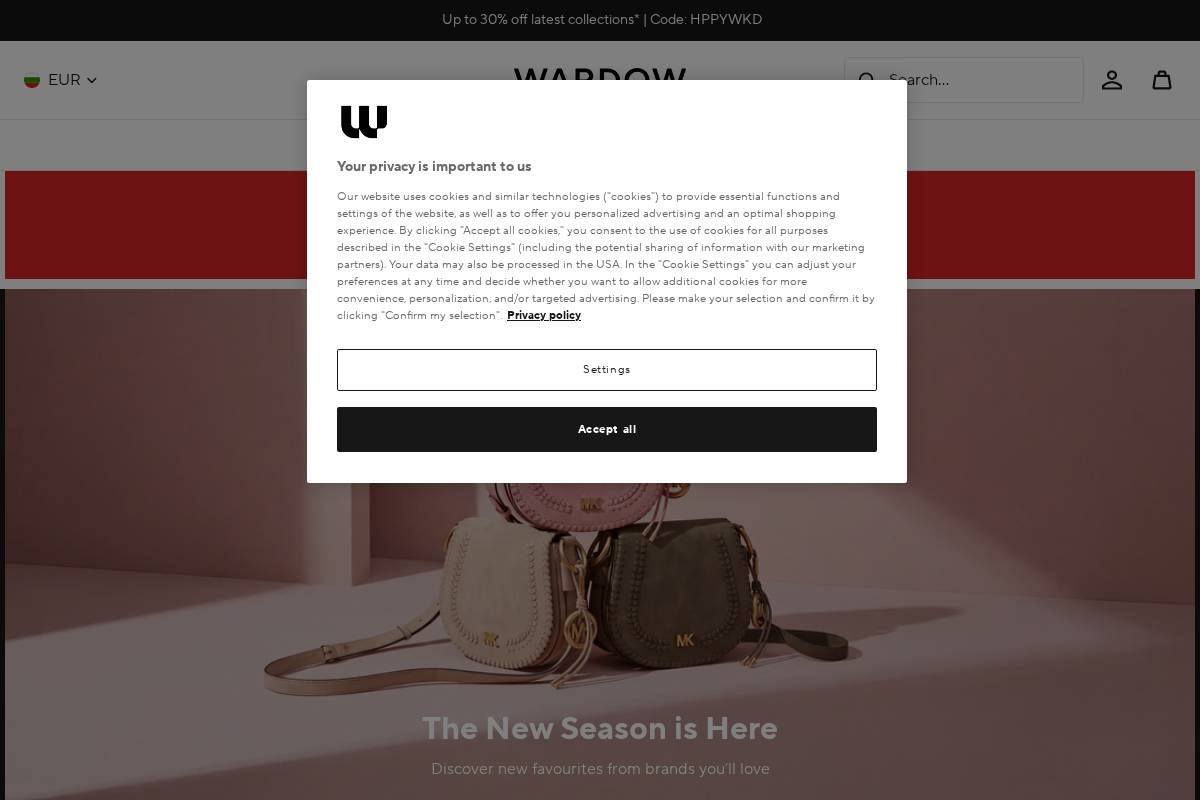 eu.wardow.com homepage screenshot