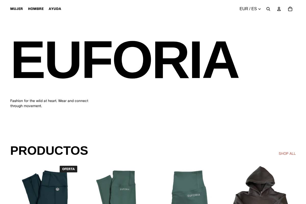 Euforia yoga homepage screenshot