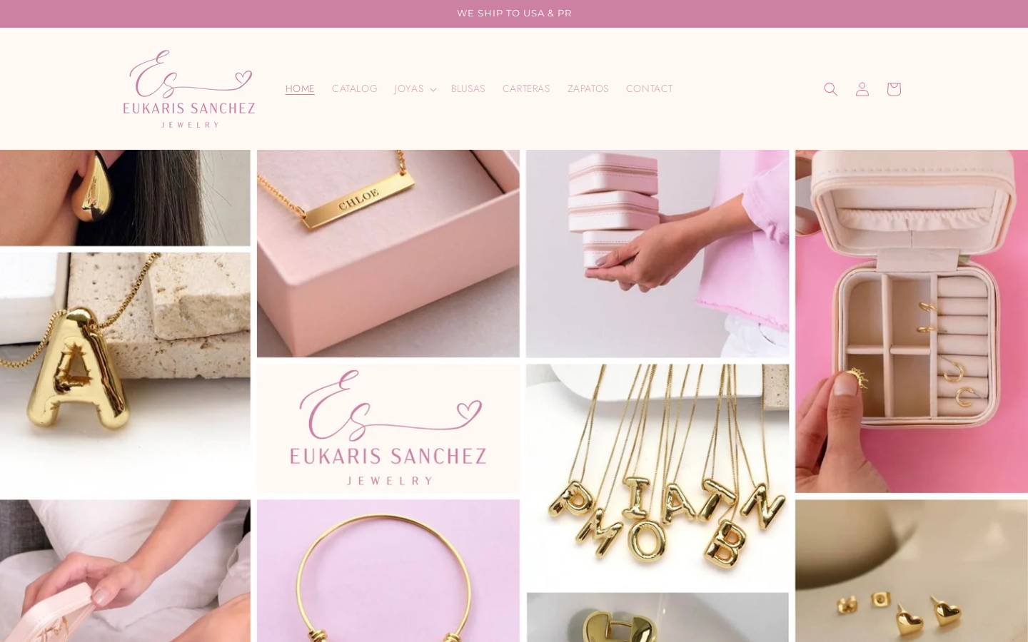 eukarisanchezjewelry.com homepage screenshot