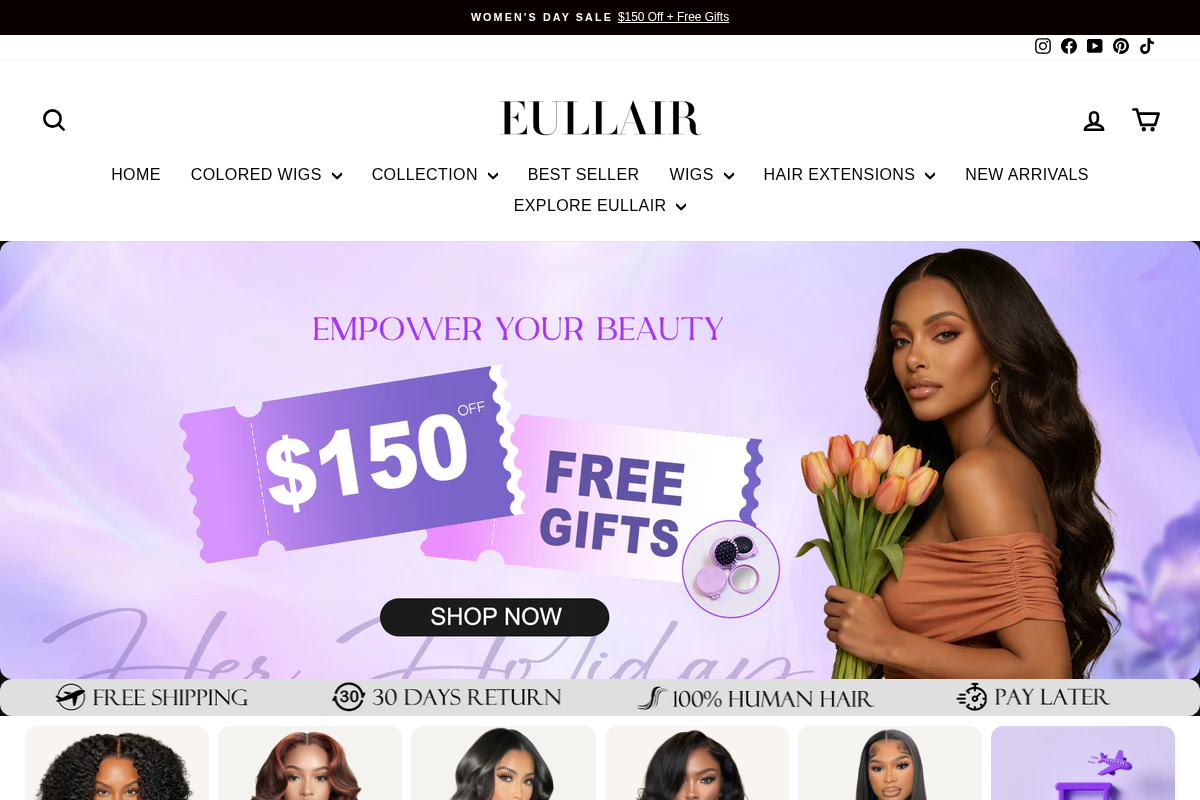 eullair homepage screenshot