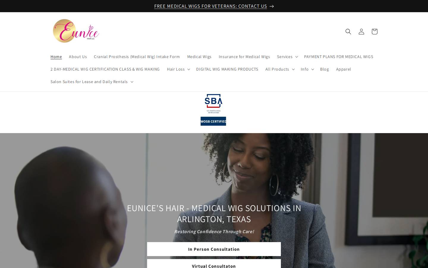 euniceshairsalon.com homepage screenshot