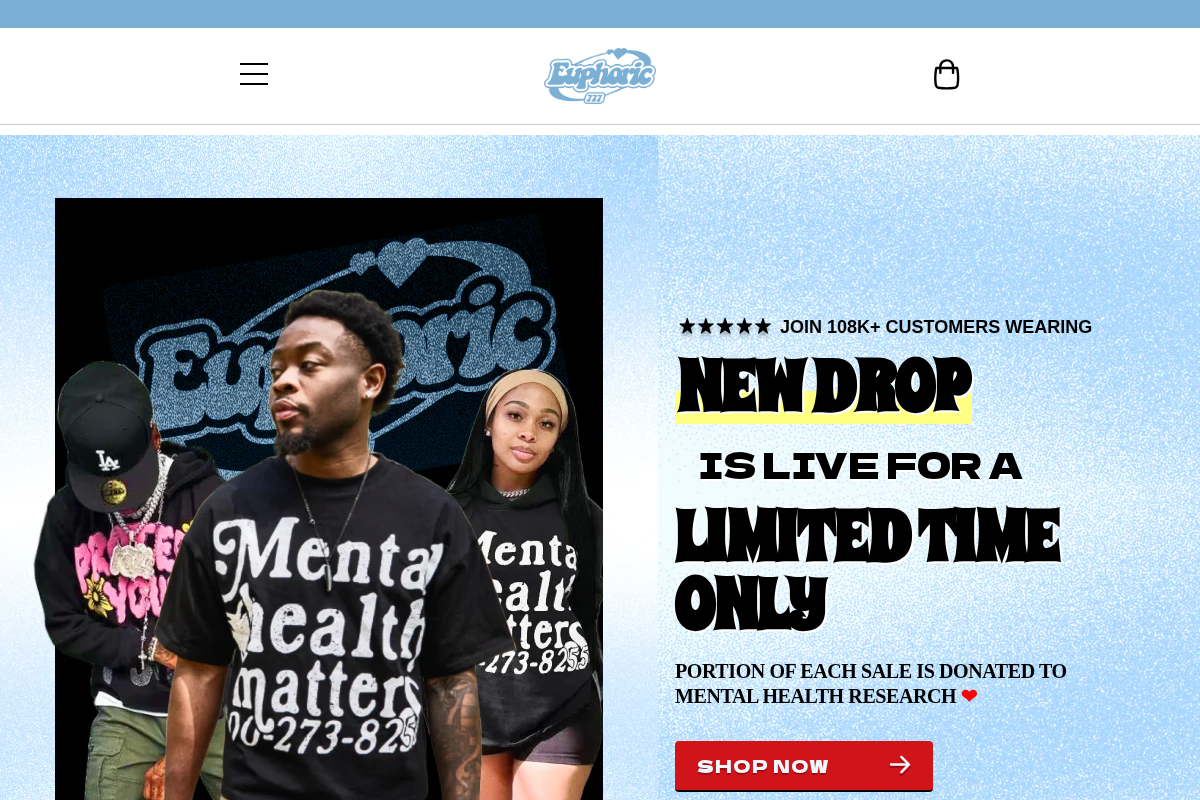 Euphoric homepage screenshot