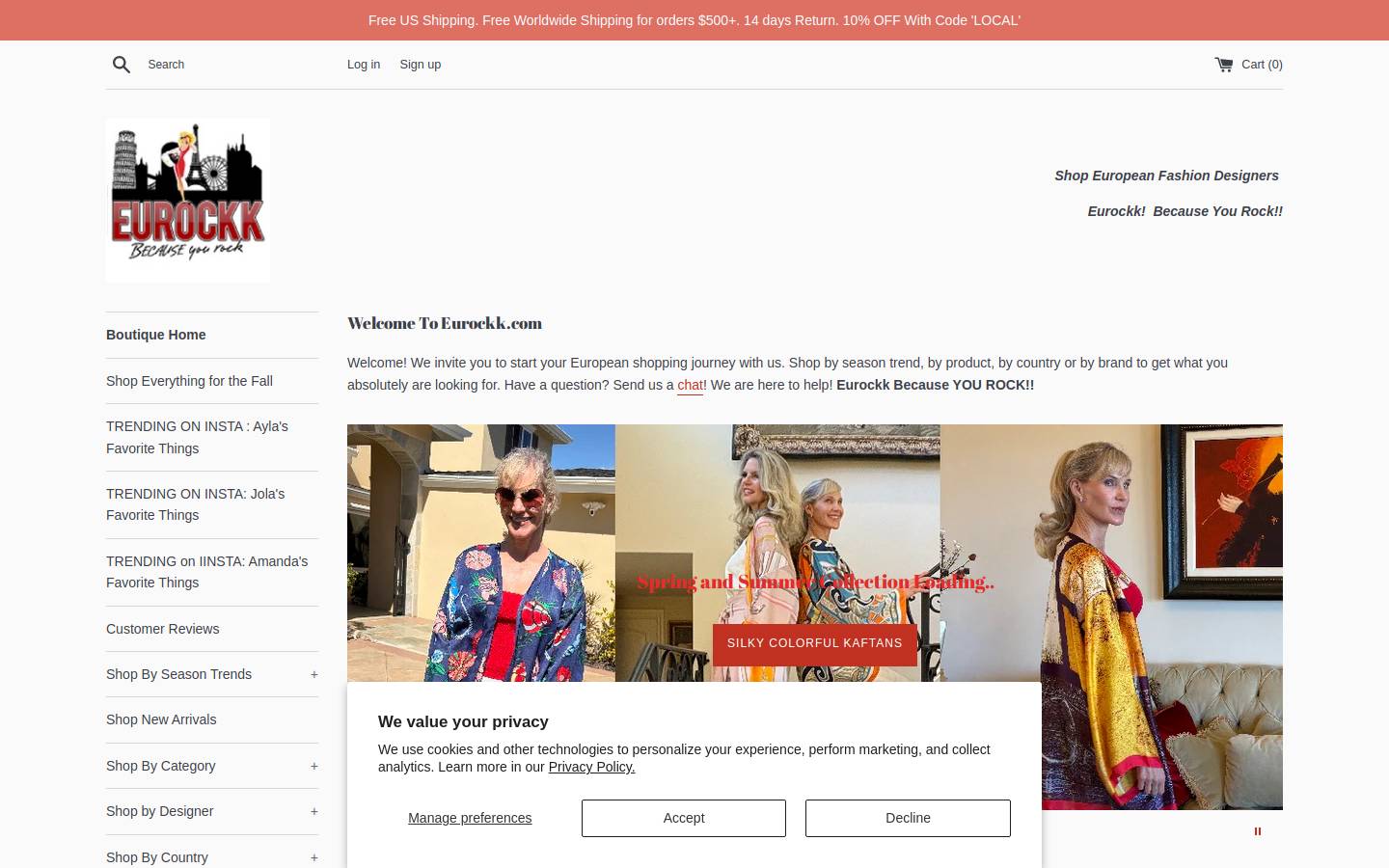 Eurockk homepage screenshot