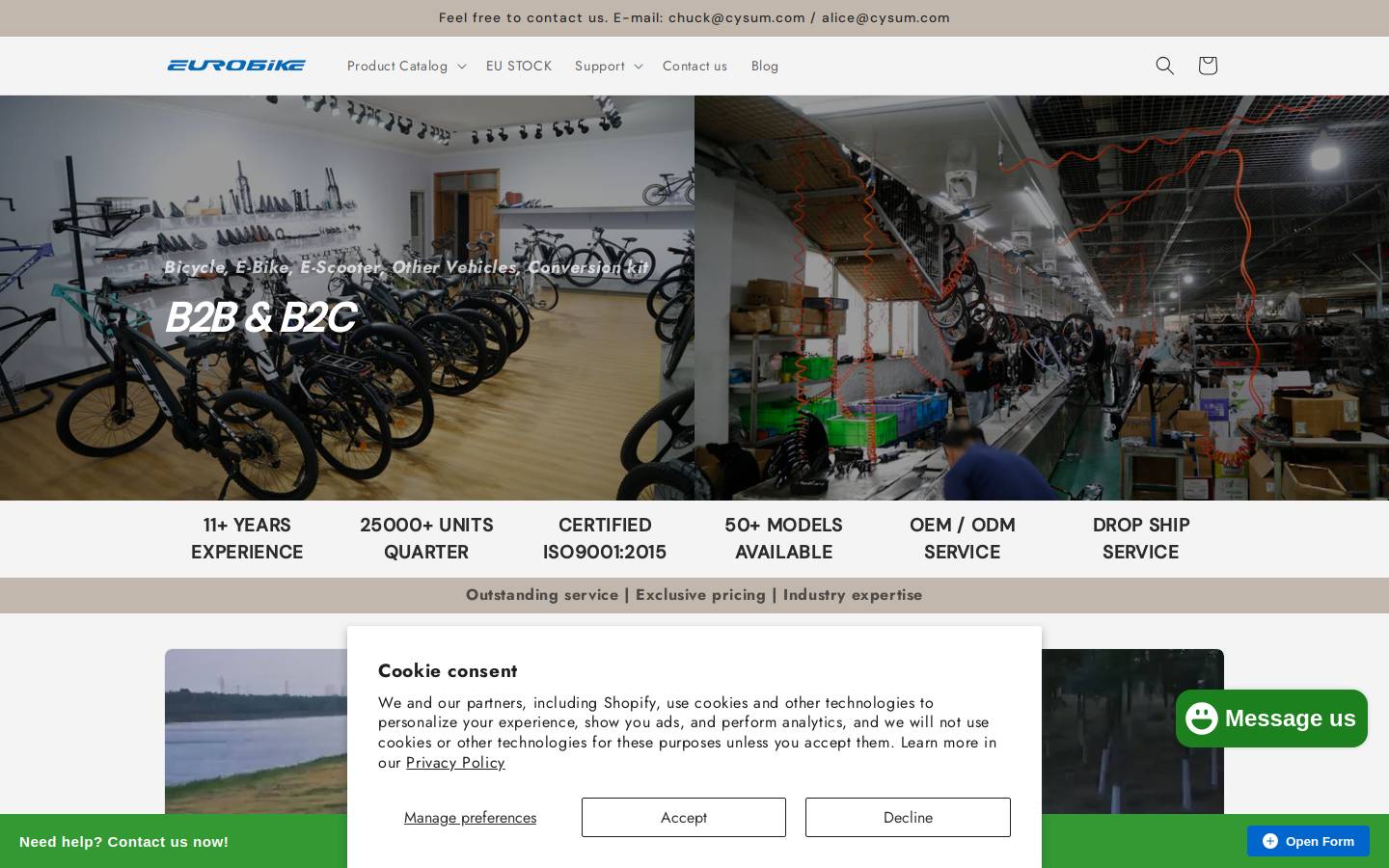 euroebikes.com homepage screenshot
