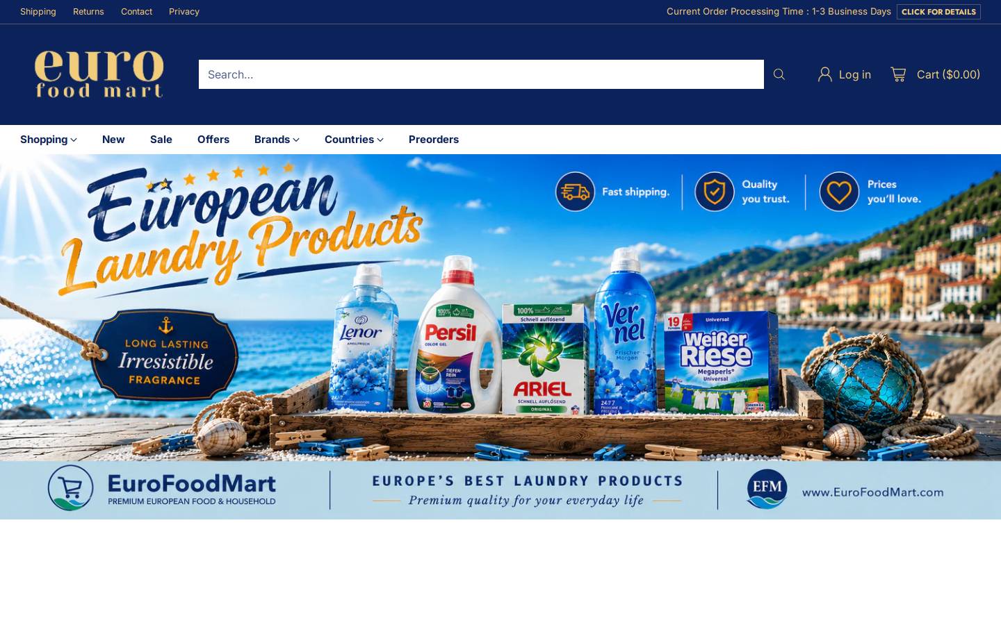 Eurofoodmart homepage screenshot