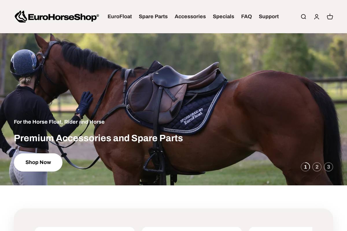 eurohorseshop.com.au homepage screenshot