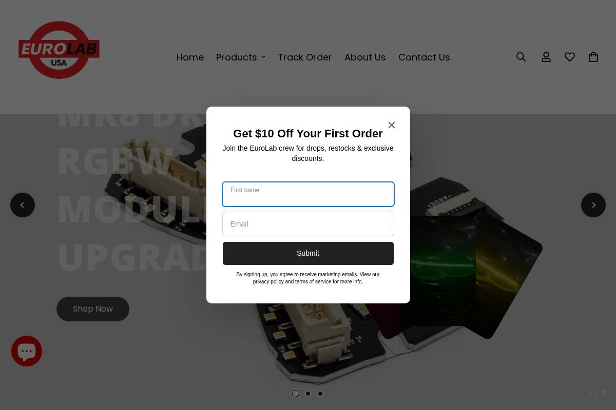 EuroLab homepage screenshot