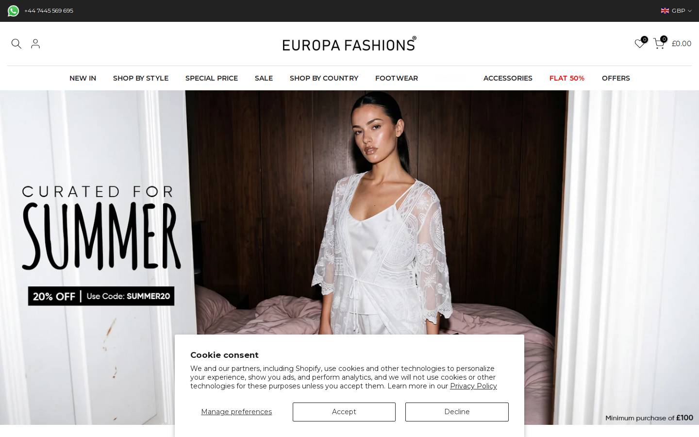 europafashions.com homepage screenshot
