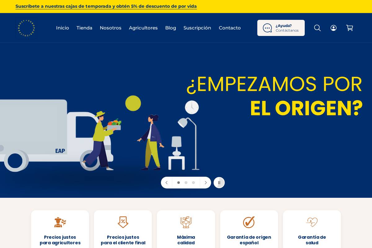 Europa Agricult Product homepage screenshot