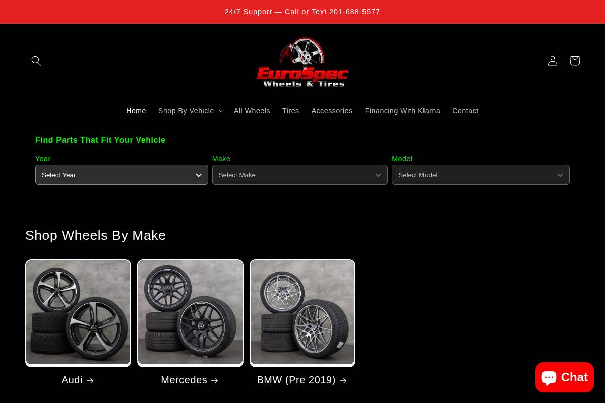 eurospecwheels.com homepage screenshot
